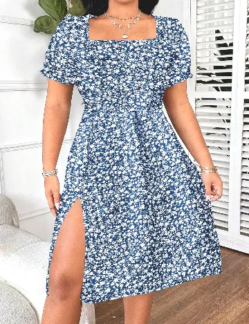 Rochie medie SHEIN CURVE, albastru