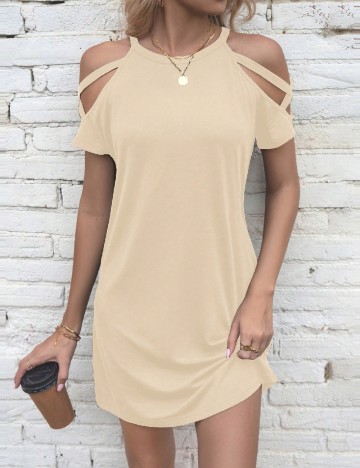 Rochie scurta SHEIN, crem