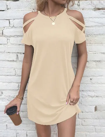 Rochie scurta SHEIN, crem Crem