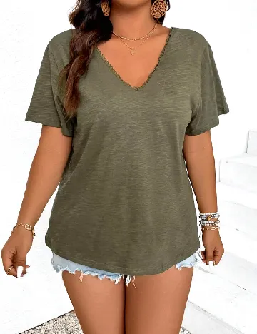 Tricou SHEIN CURVE, verde