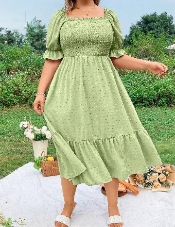 Rochie lunga SHEIN CURVE, verde Verde