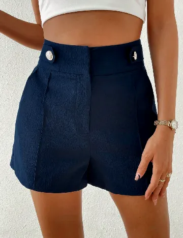Pantaloni scurti SHEIN, bleumarin Albastru