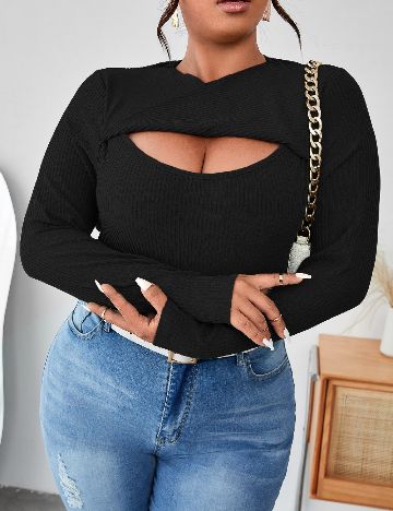 Bluza SHEIN CURVE, negru