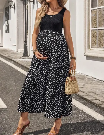 Rochie lunga SHEIN Maternity, negru Negru