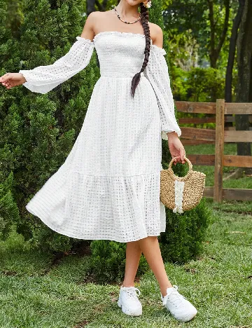 Rochie medie SHEIN, alb