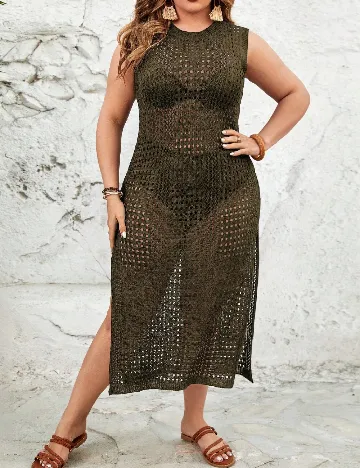 Rochie de plaja SHEIN CURVE, verde inchis Verde