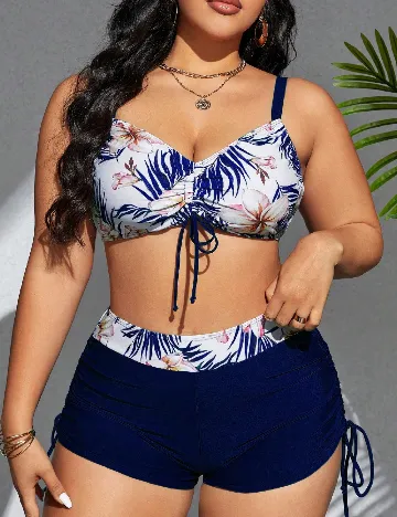 Costum de baie SHEIN CURVE, bleumarin Albastru