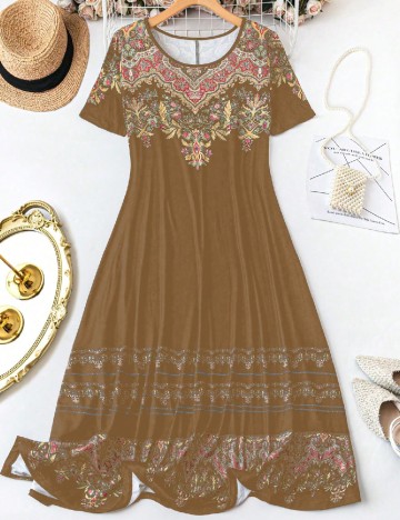 Rochie lunga SHEIN CURVE, maro