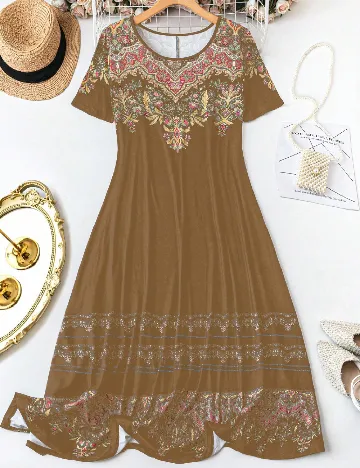 Rochie lunga SHEIN CURVE, maro