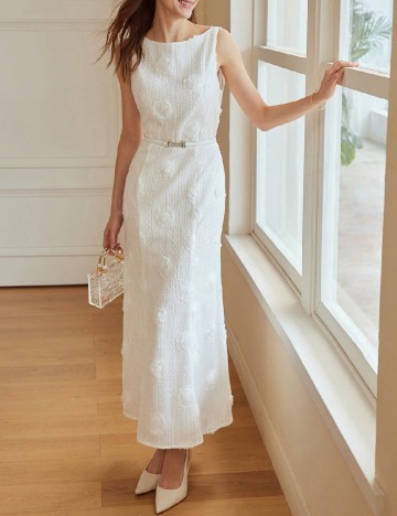 Rochie lunga MOTF, alb
