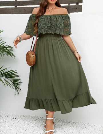 Rochie lunga SHEIN CURVE, verde