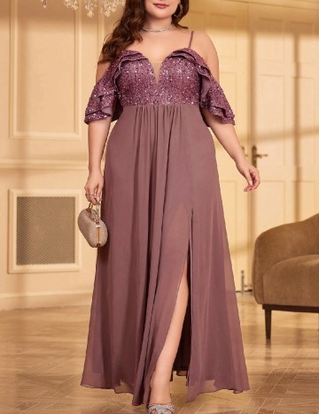 Rochie lunga UNITHORSE Plus Size, roz