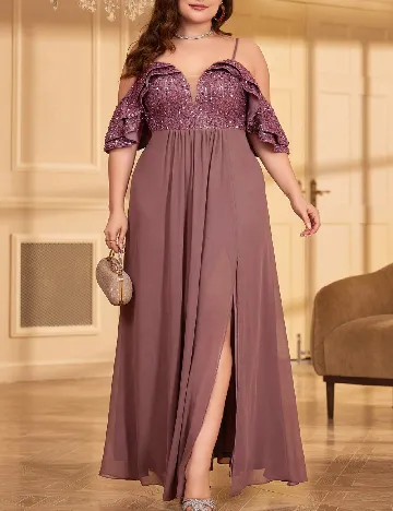 Rochie lunga UNITHORSE Plus Size, roz Roz