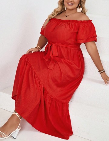 Rochie lunga SHEIN CURVE, roz