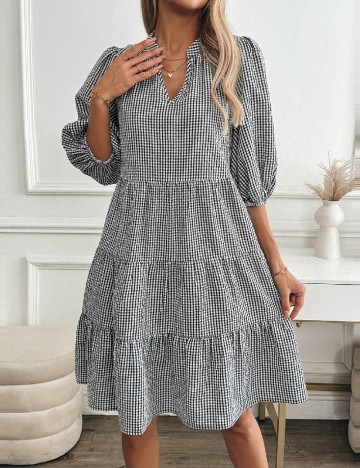 Rochie medie SHEIN, alb/negru