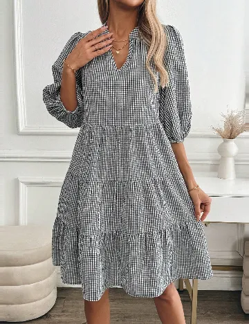 Rochie medie SHEIN, alb/negru Alb