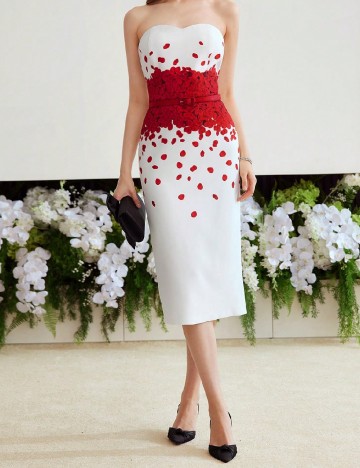 Rochie medie MOTF, alb