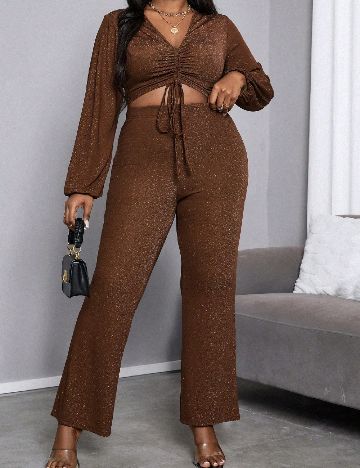 Compleu SHEIN CURVE, maro