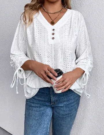 Bluza SHEIN CURVE, alb Alb