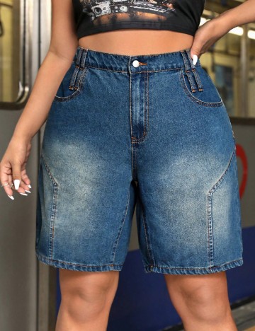 Pantaloni scurti SHEIN CURVE, albastru