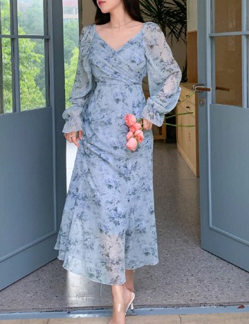 Rochie lunga Dazy, albastru