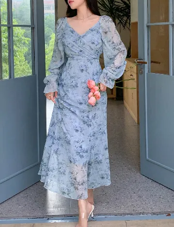 Rochie lunga Dazy, albastru