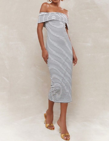 Rochie medie Missguided, alb/negru