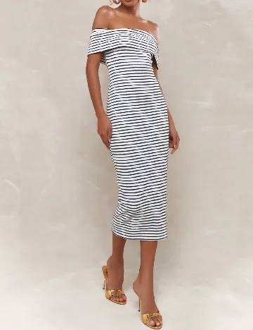 Rochie medie Missguided, alb/negru