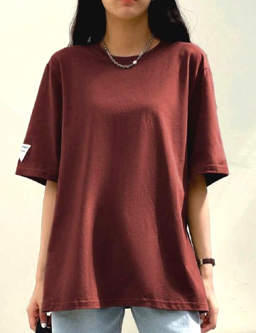 Tricou Oversize Dazy, caramiziu