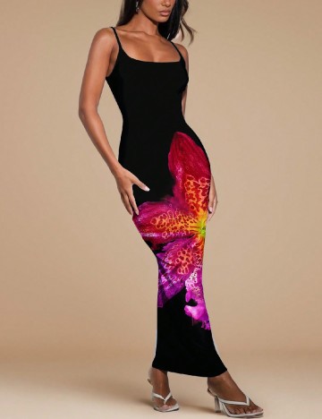 Rochie lunga Emery Rose, negru