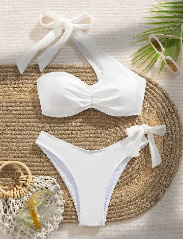 Costum de baie SHEIN, alb