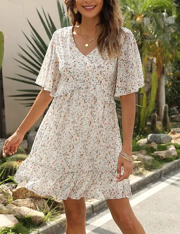 Rochie scurta SHEIN, crem