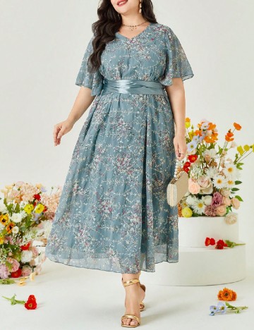 Rochie lunga SHEIN CURVE, albastru