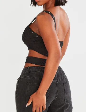 Top PRETTYLITTLETHING, negru