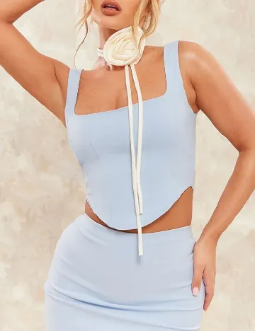Top PRETTYLITTLETHING, bleu
