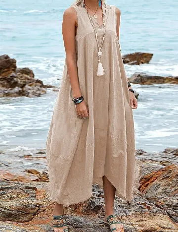 Rochie lunga SHEIN, crem