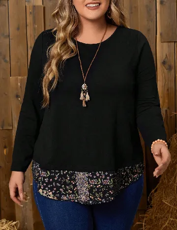 Bluza Emery Rose Curve, negru Negru
