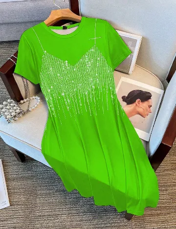 Rochie scurta SHEIN, verde Verde