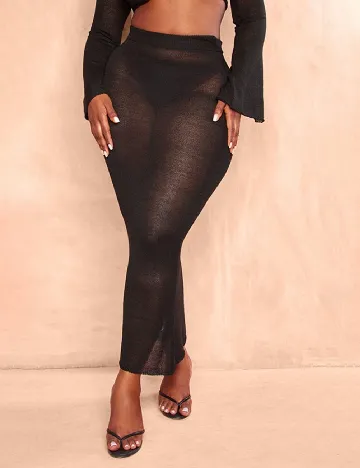 Fusta de plaja PRETTYLITTLETHING Plus Size, negru