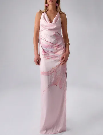 Rochie lunga Musera, roz pal