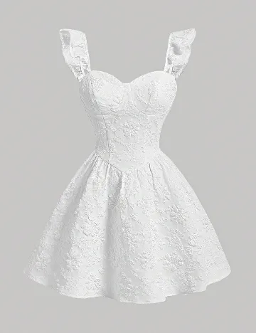 Rochie scurta SHEIN CURVE, alb