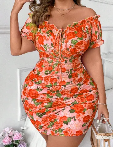 Rochie scurta SHEIN CURVE, floral print