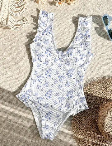 Costum de baie SHEIN, alb