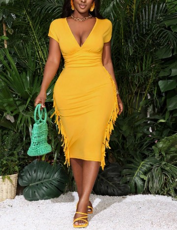 Rochie medie SHEIN, galben