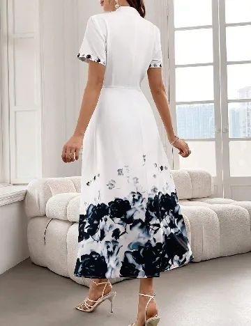 Rochie medie SHEIN, alb/albastru Alb
