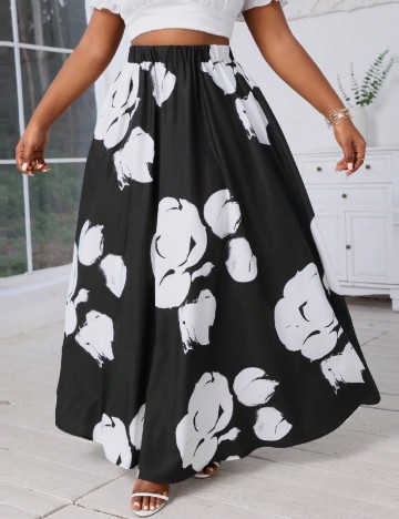 Fusta SHEIN CURVE, negru