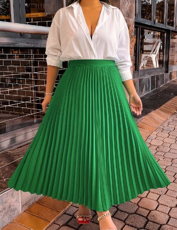 Fusta SHEIN CURVE, verde