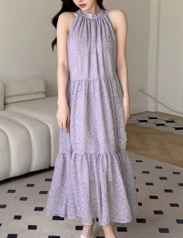 Rochie lunga Dazy, mov