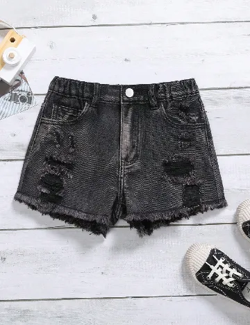 Pantaloni scurti Shein Kids, gri inchis Gri