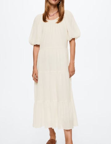 Rochie lunga Mango, ecru